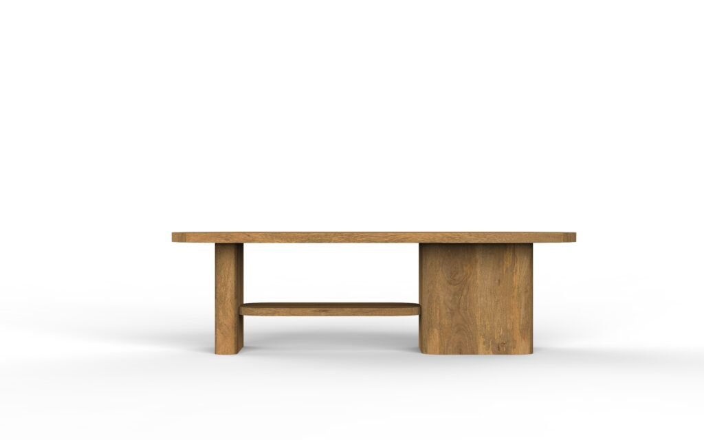 Modern Wooden Coffee Table with Open Shelf