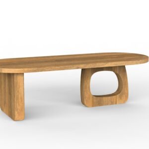 Sculptural Oval Wooden Coffee Table