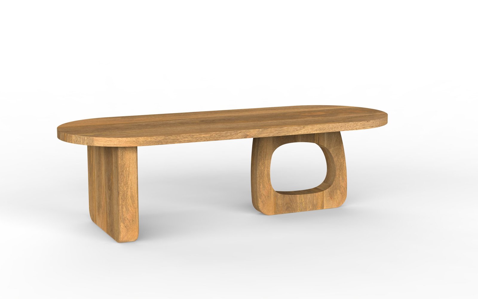 Sculptural Oval Wooden Coffee Table