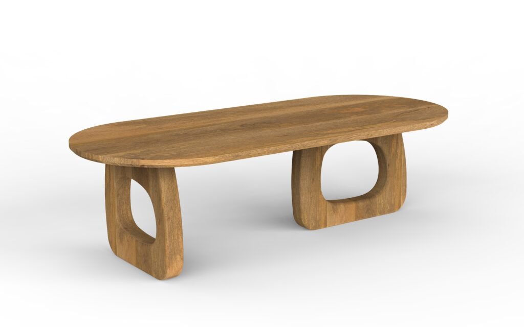 Modern Sculptural Oval Coffee Table