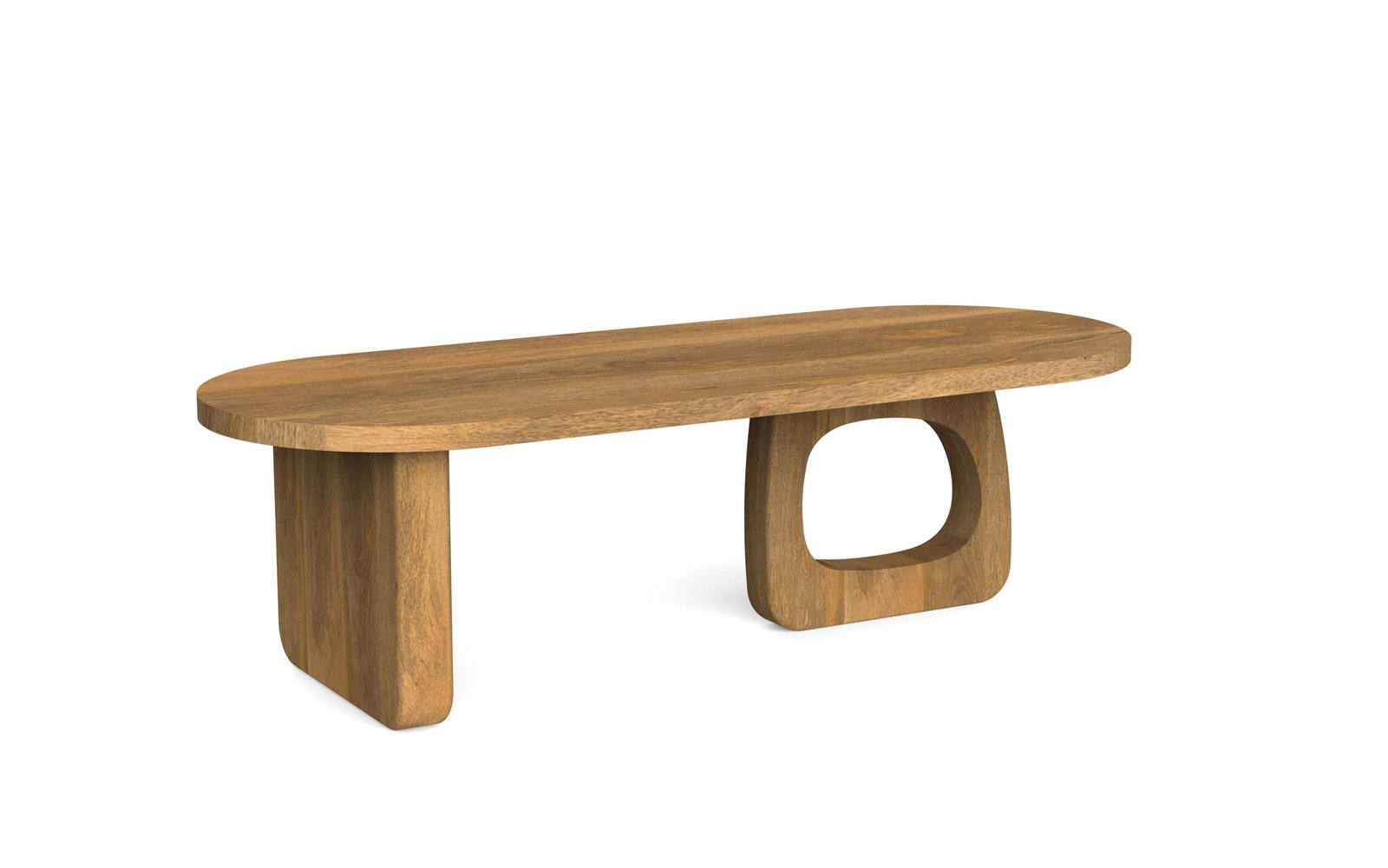 Sculptural Oval Wooden Coffee Table - Image 3