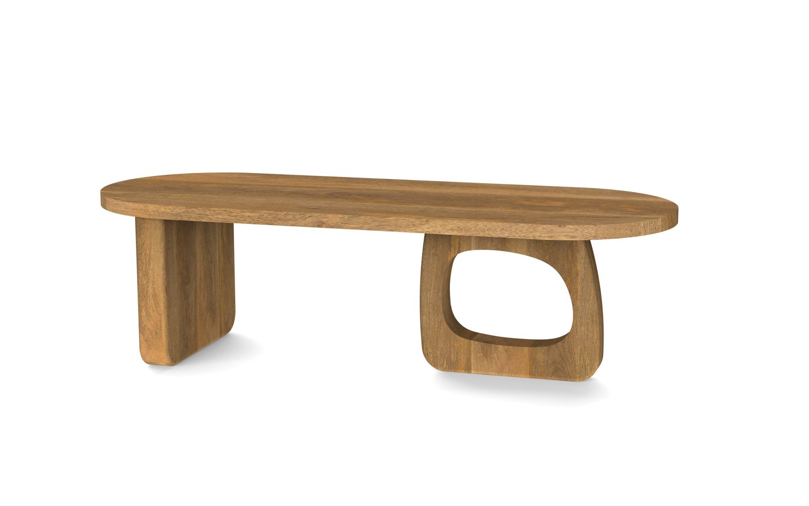 Sculptural Oval Wooden Coffee Table - Image 6