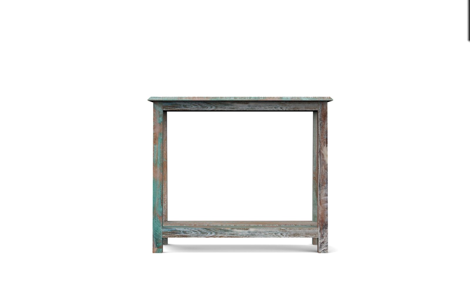 Rustic Coastal Solid Wood Console Table with Shelf - Image 3