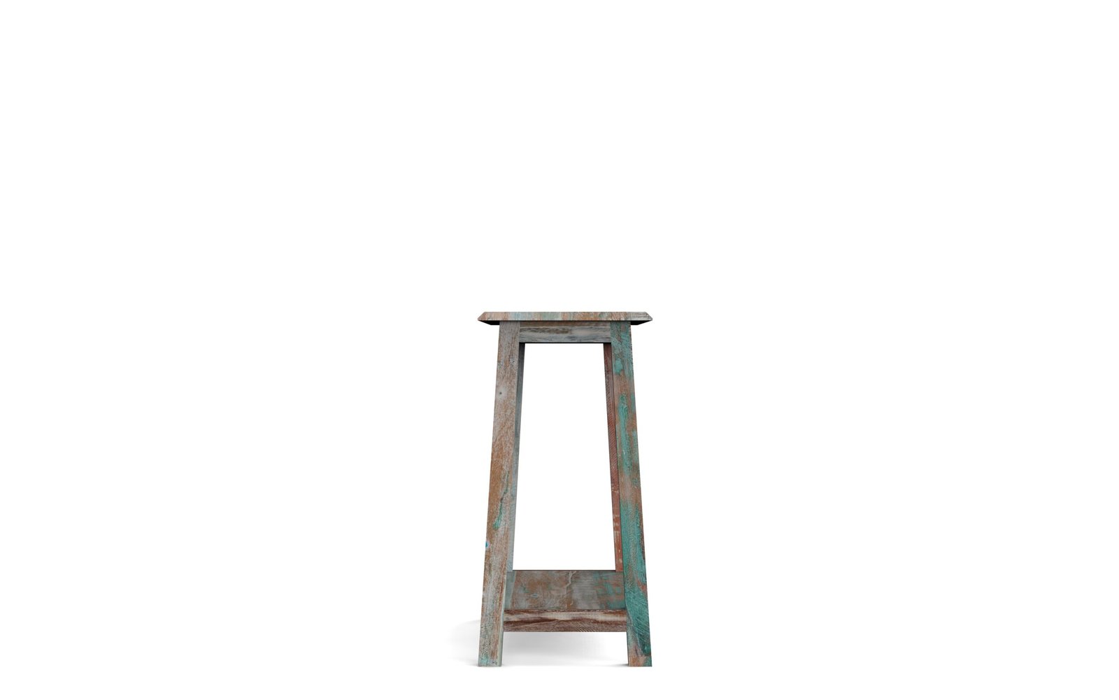 Rustic Coastal Solid Wood Console Table with Shelf - Image 4