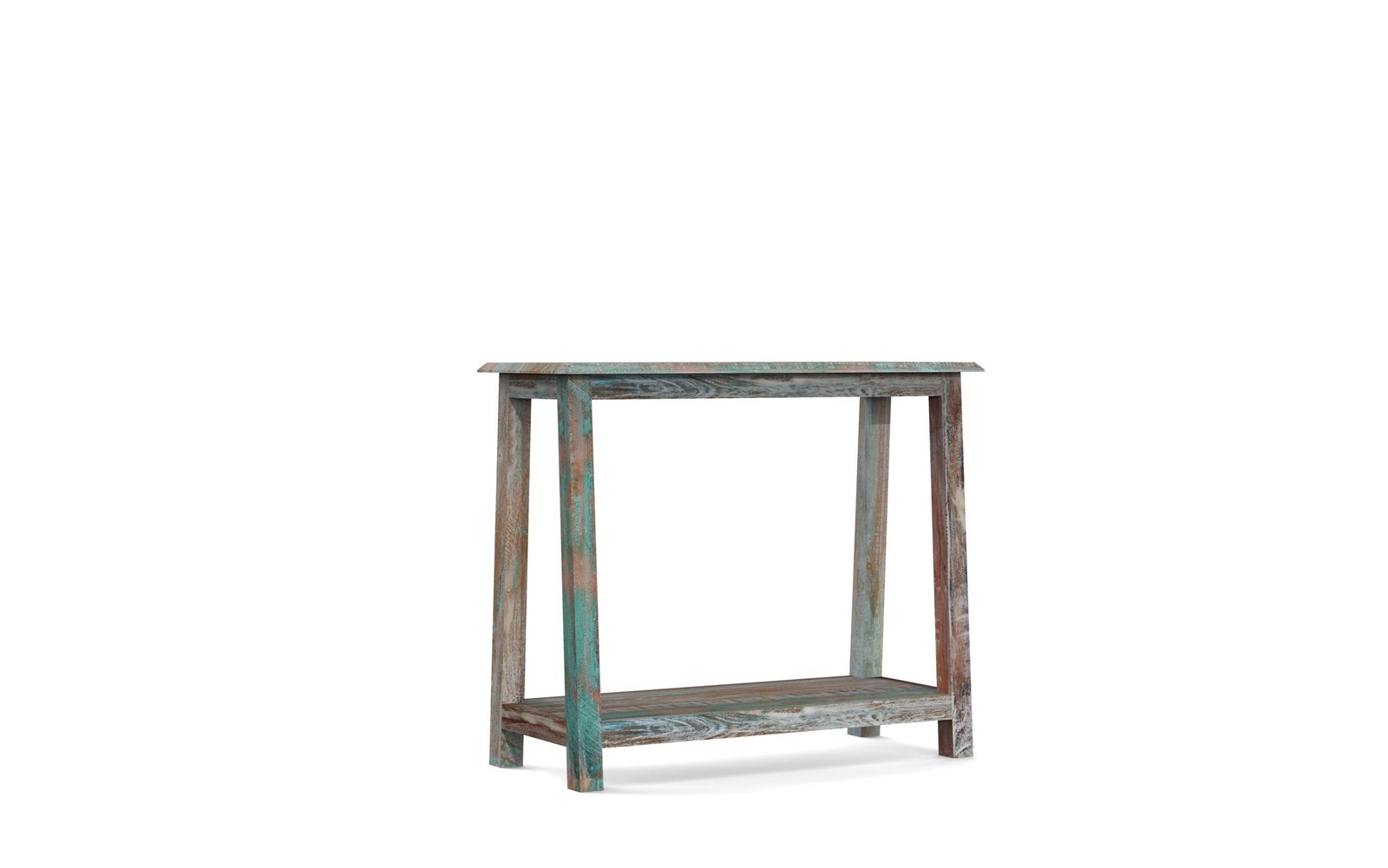 Rustic Coastal Solid Wood Console Table with Shelf - Image 6