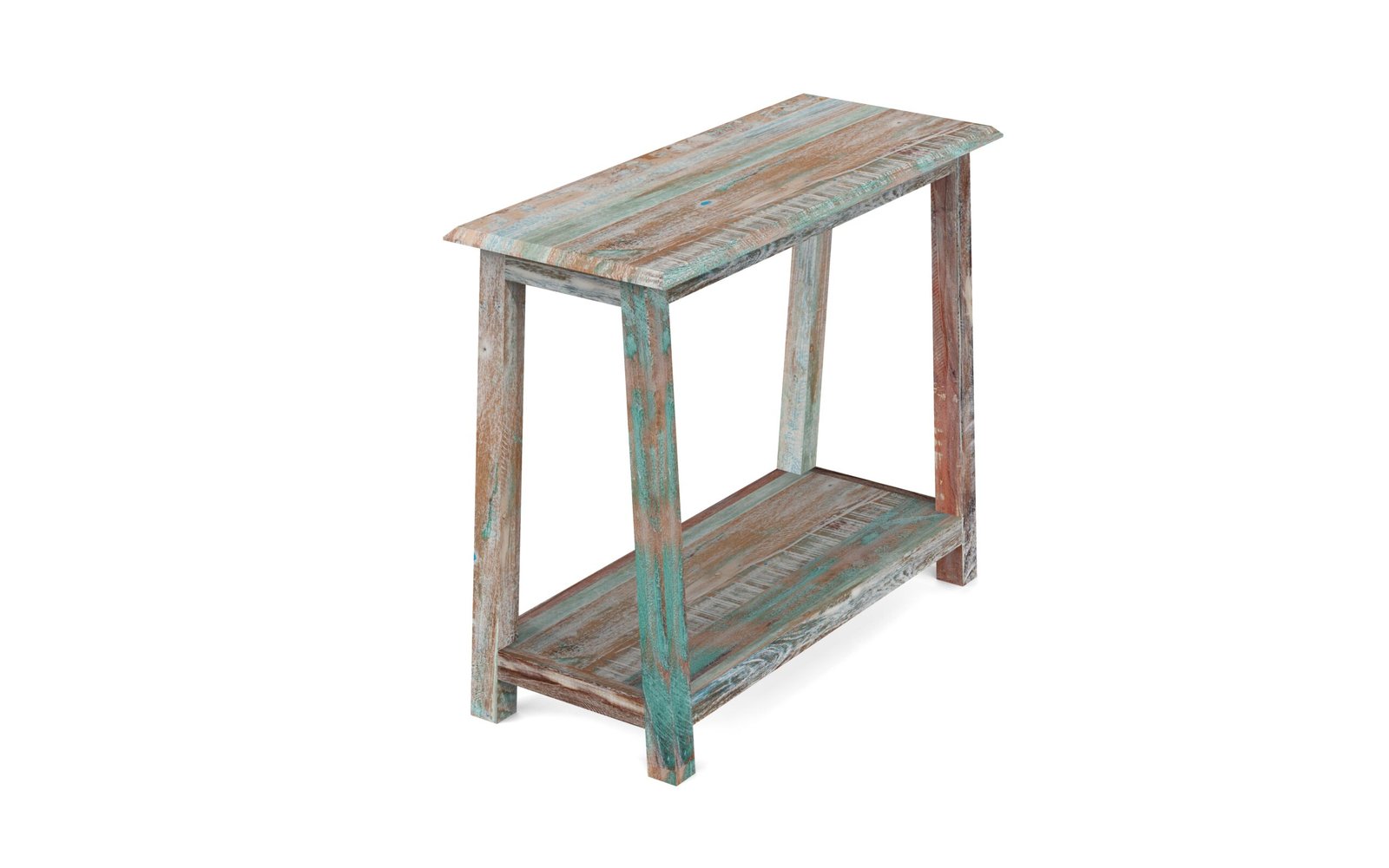 Rustic Coastal Solid Wood Console Table with Shelf - Image 7