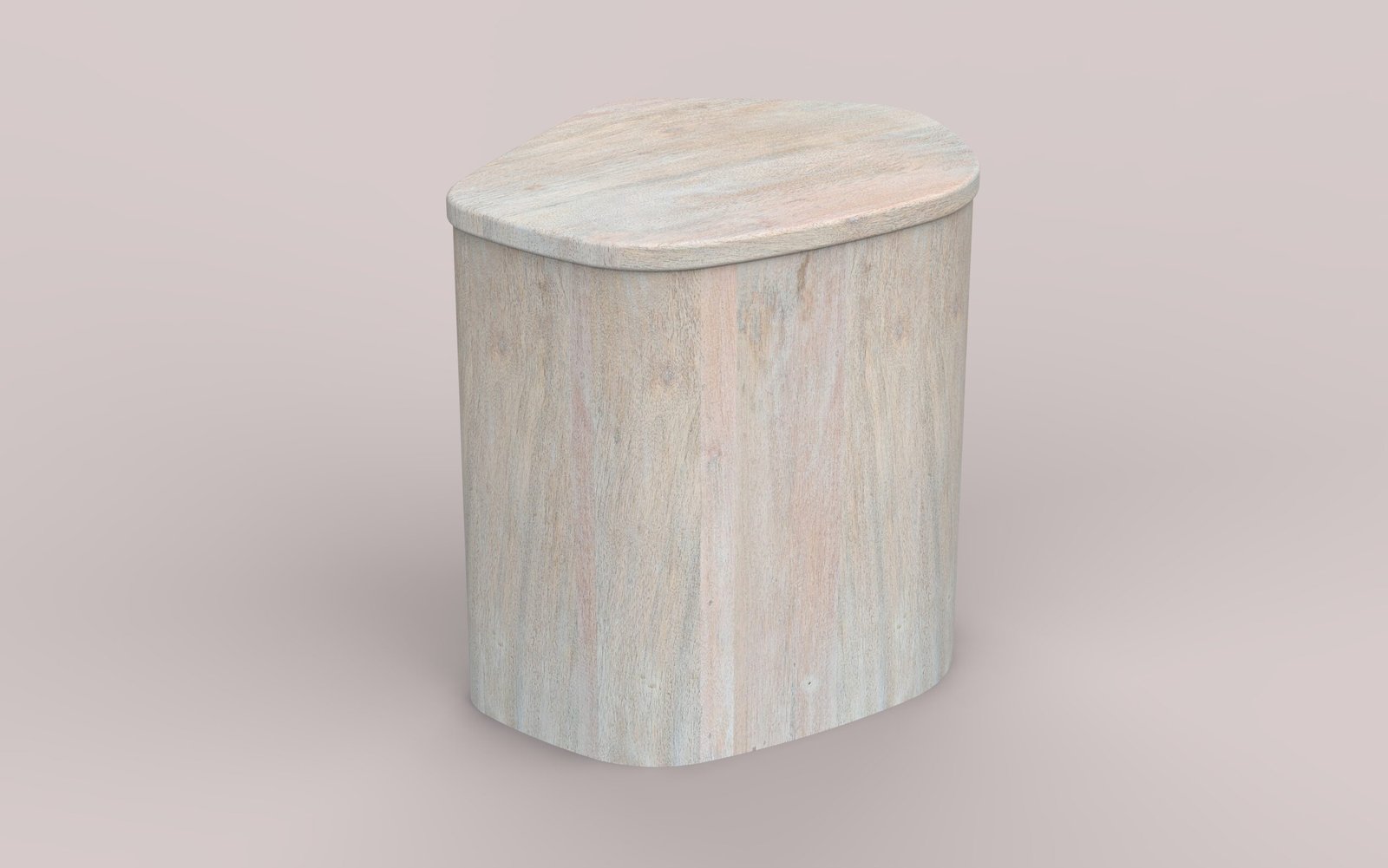 Modern Curved Solid Wood Side End Table - Image 2