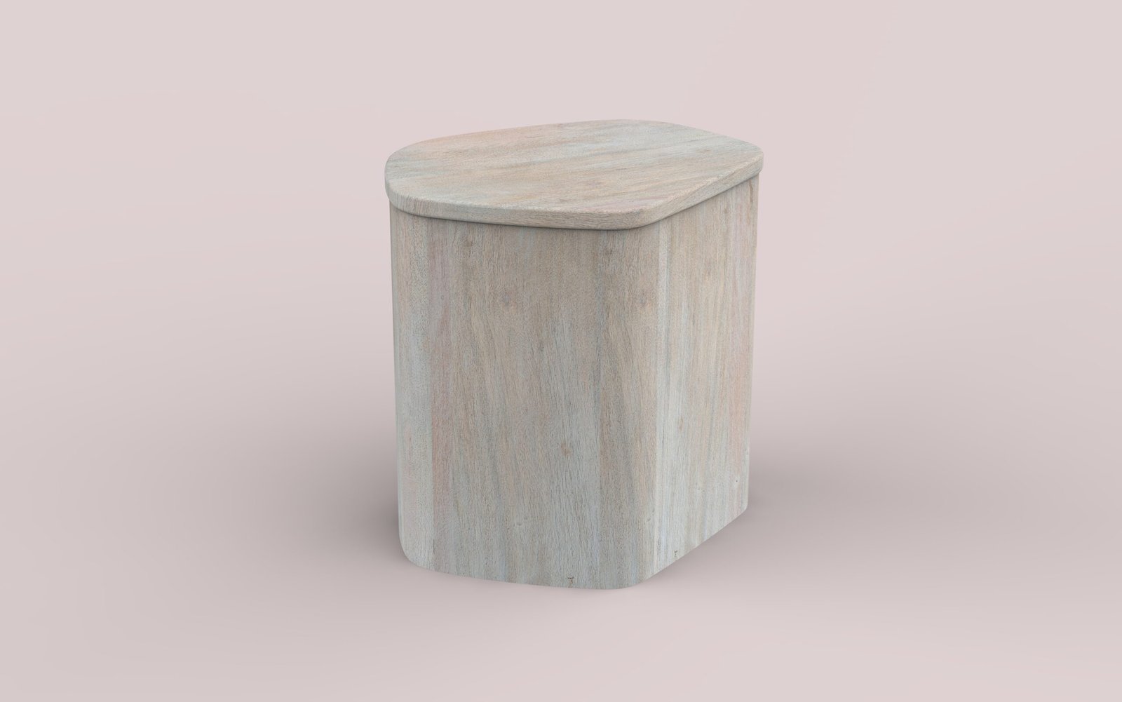 Modern Curved Solid Wood Side End Table - Image 4