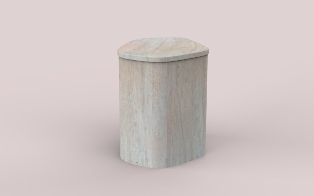 Modern Curved Solid Wood Side End Table
