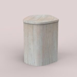 Modern Curved Solid Wood Side End Table