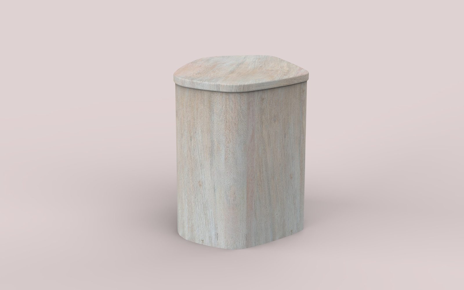 Modern Curved Solid Wood Side End Table