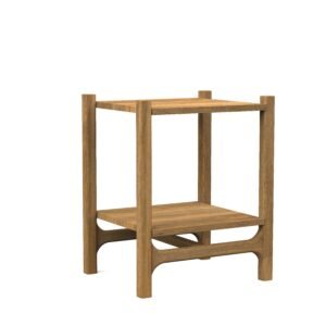 Modern Solid Wood 2-Tier Side Table