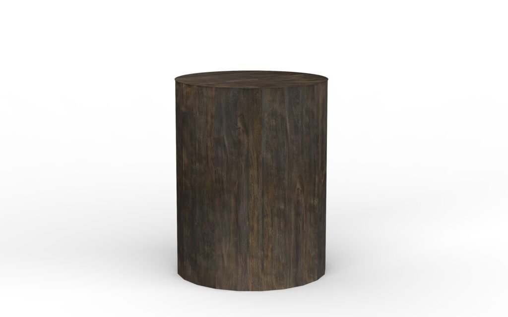 Solid Wood Cylindrical Side Table