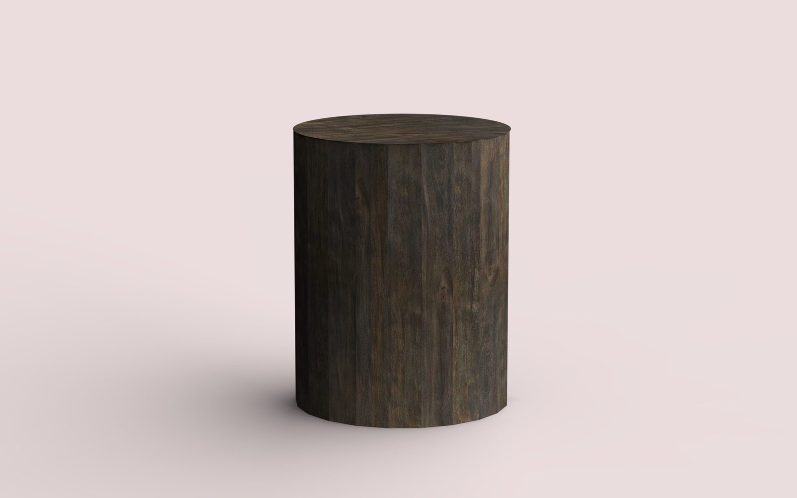 Solid Wood Cylindrical Side Table - Image 4