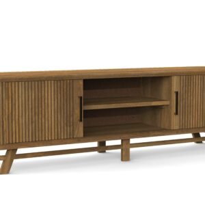 Modern Fluted Sliding Door TV Cabinet