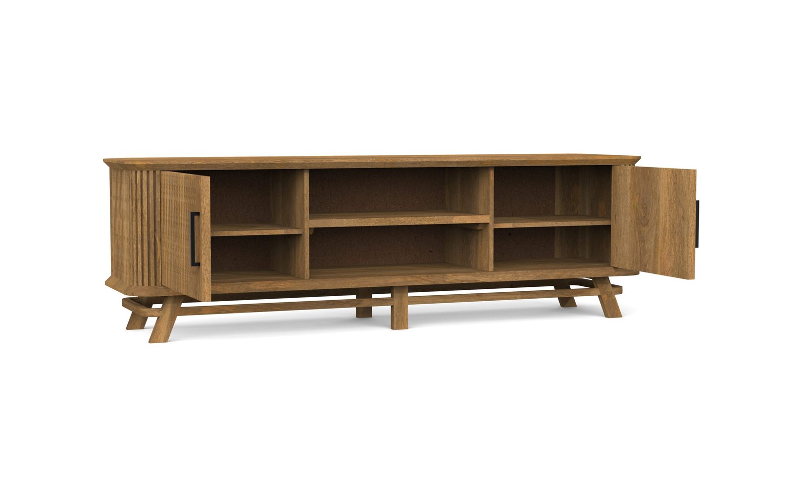 Modern Fluted Sliding Door TV Cabinet - Image 7